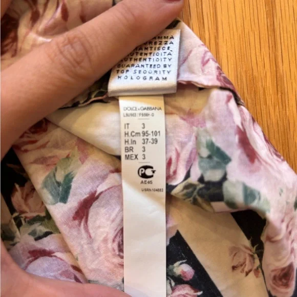 Dolce & Gabbana Black and Pink Floral Kids Dress - Picture 5 of 6